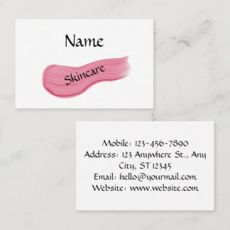 beauty skincare pink business card