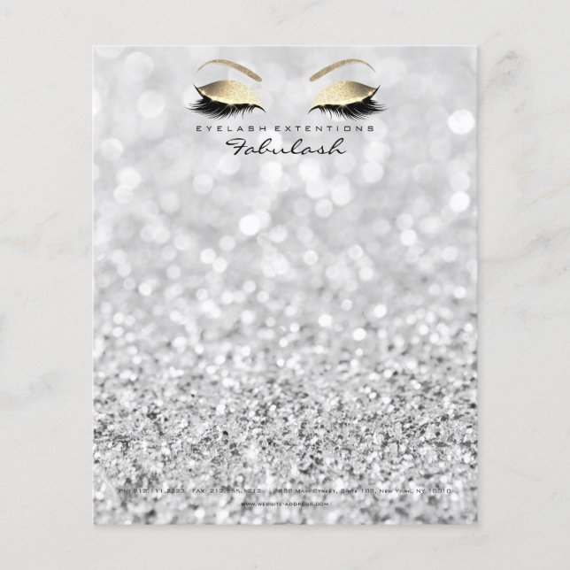 Beauty Skinny Lashes Makeup Stylist Silver Gray Flyer (Front)