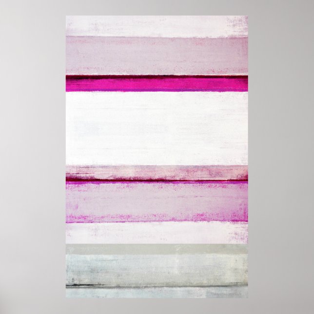 'Beauty Sleep' Pink and Gray Abstract Art Poster (Front)