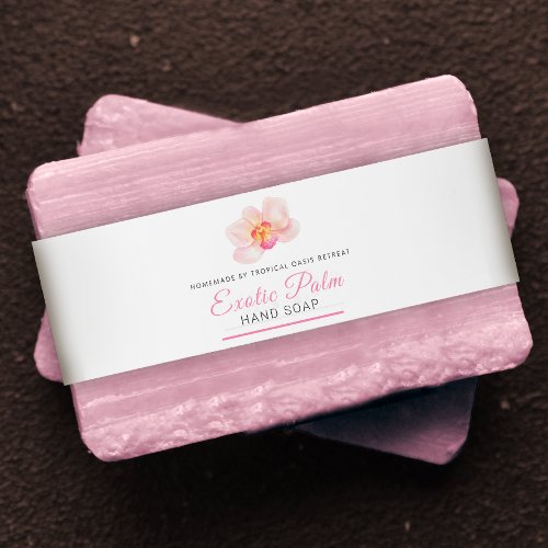 Beauty soap label orchid flower custom belly band