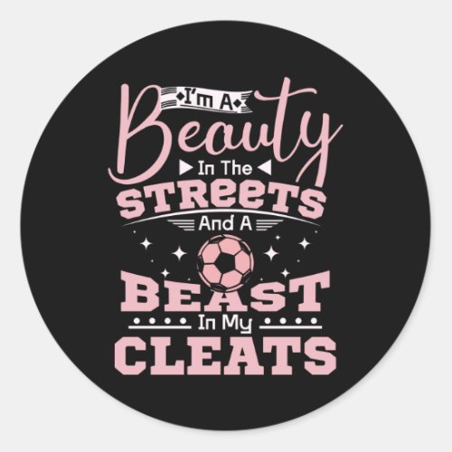 Beauty Soccer Classic Round Sticker