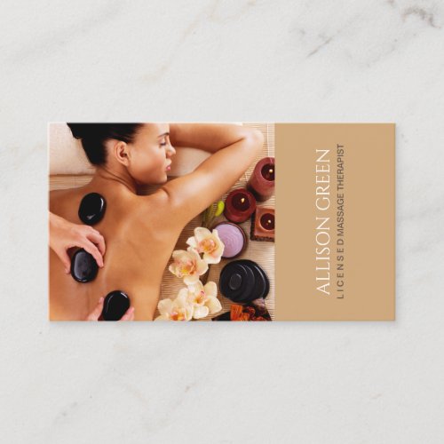 Beauty SPA Acupressure Hot Stone Massage Salon  Business Card