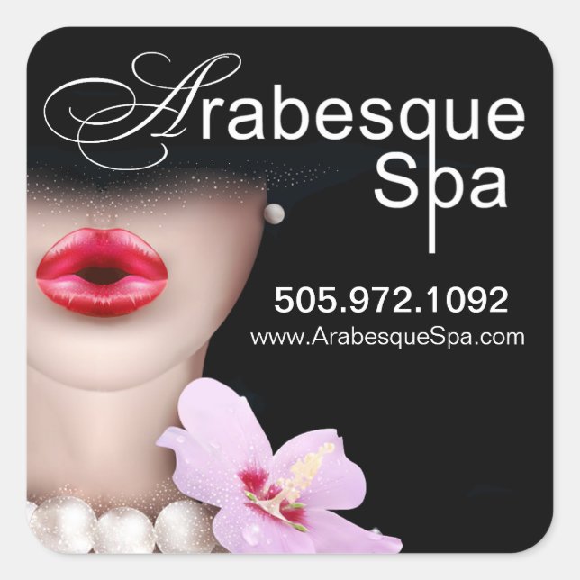 Beauty Spa Arabesque Product Square Sticker (Front)