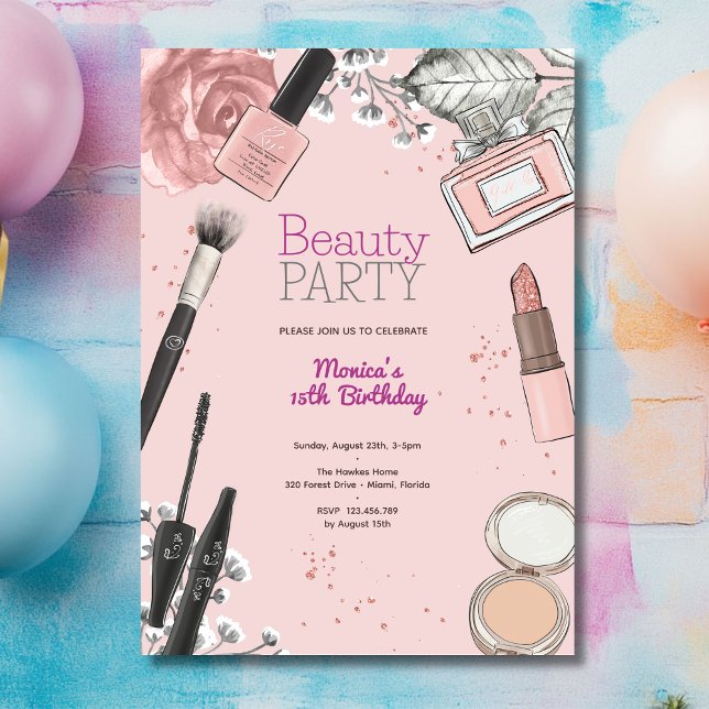 Beauty spa birthday party invitation (Creator Uploaded)