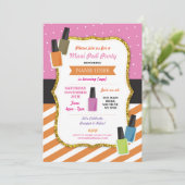 Beauty Spa Birthday Party Pamper Mani Pedi Invite (Standing Front)