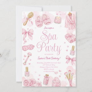 Beauty Spa Day Pink Party Invitation