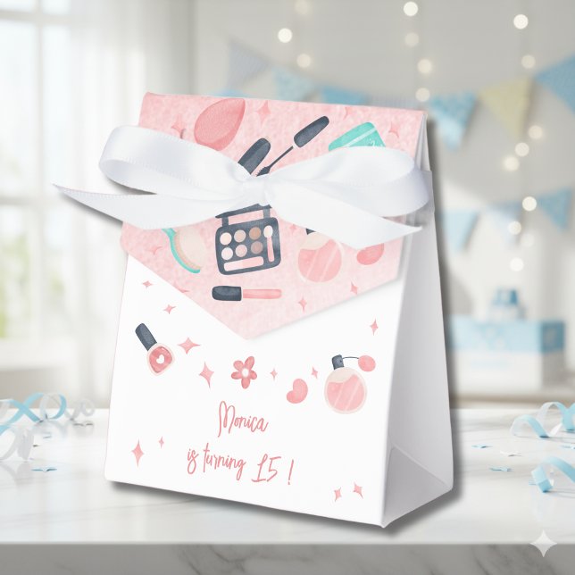 Beauty spa glitz and glam beauty birthday party favor boxes (Creator Uploaded)