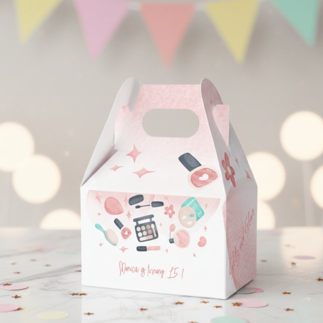 Beauty spa glitz and glam birthday party favor boxes (Creator Uploaded)
