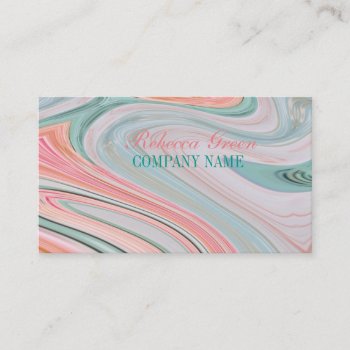 Beauty Spa Hair Nail Salon Watercolor Coral Mint Business Card by businesscardsdepot at Zazzle