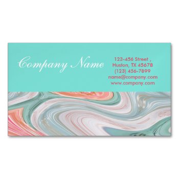 Beauty Spa Hair Nail Salon Watercolor Coral Mint Business Card Magnet by businesscardsdepot at Zazzle