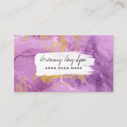  Beauty Spa QR Abstract Magenta Gold Glitter  Business Card