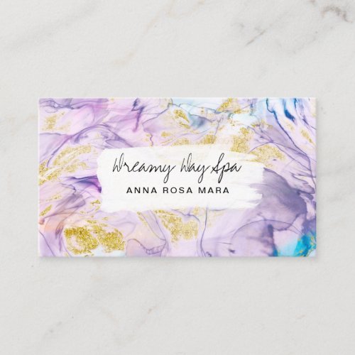  Beauty Spa QR Abstract Rainbow Gold Business Card