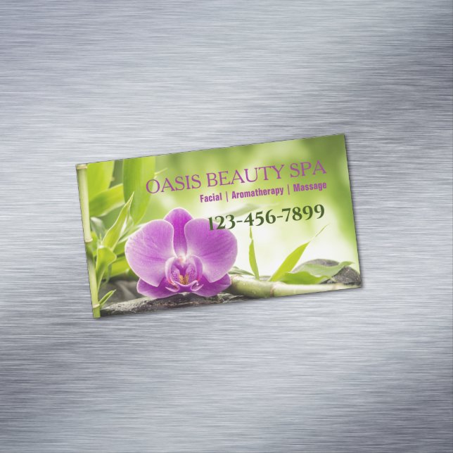 Beauty SPA Salon Aromatherapy Massage Therapist Business Card Magnet (In Situ)