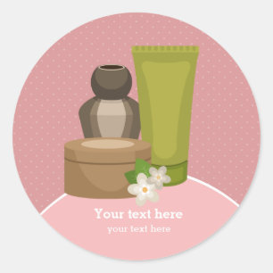 Beauty spa salon classic round sticker