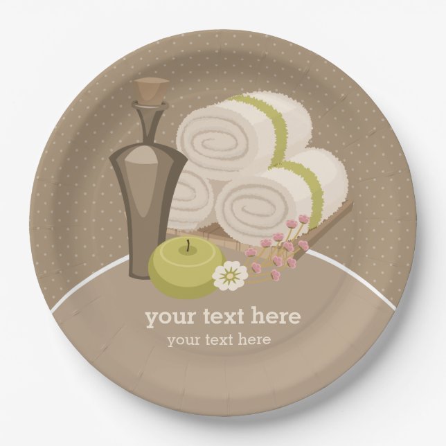 Beauty spa salon paper plates (Front)