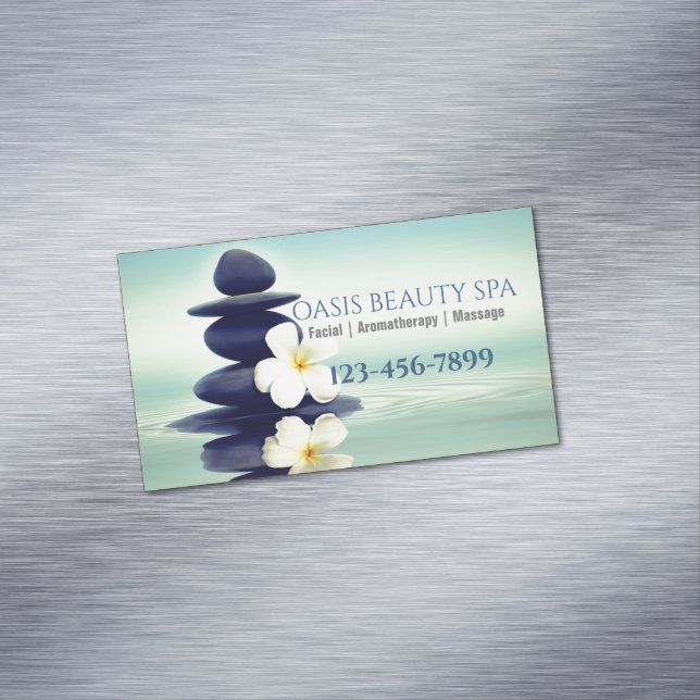 Beauty SPA Zen Aromatherapy Massage Therapy  Business Card Magnet (In Situ)