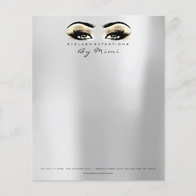 Beauty Studio Lashes Makeup Browns Silver Gold Flyer (Front)