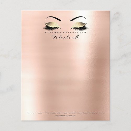 Beauty Studio Lashes Makeup Skinny Letter Head Flyer