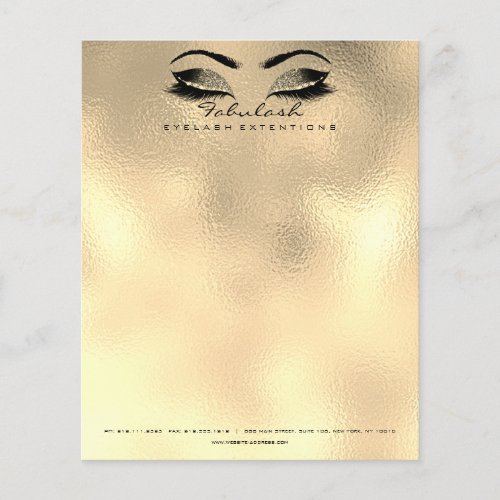Beauty Studio Lashes Makeup Stylist Artist Gold Flyer