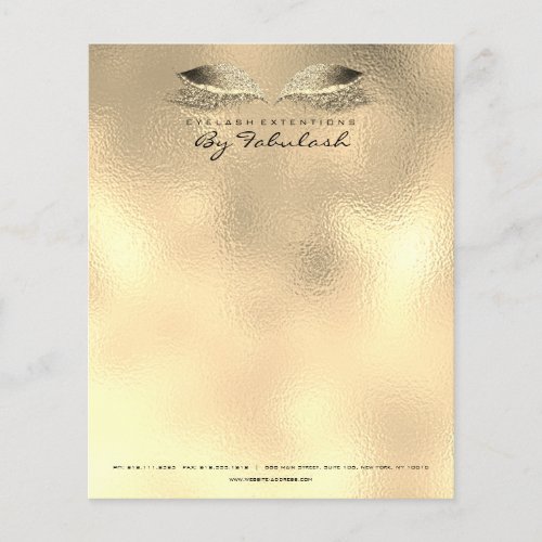 Beauty Studio Lashes Makeup Stylist Gold Metal Flyer