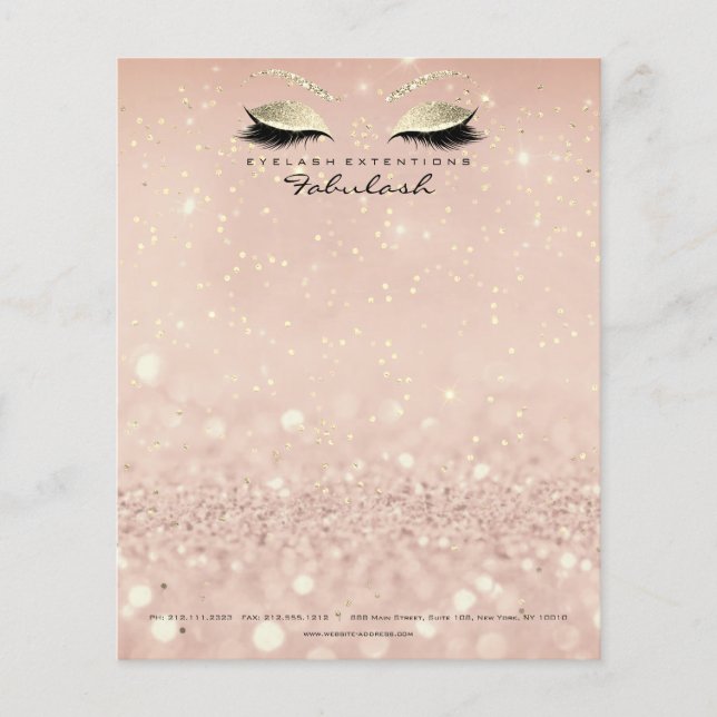 Beauty Studio Lashes Makeup Stylist Gold Skinny Flyer (Front)