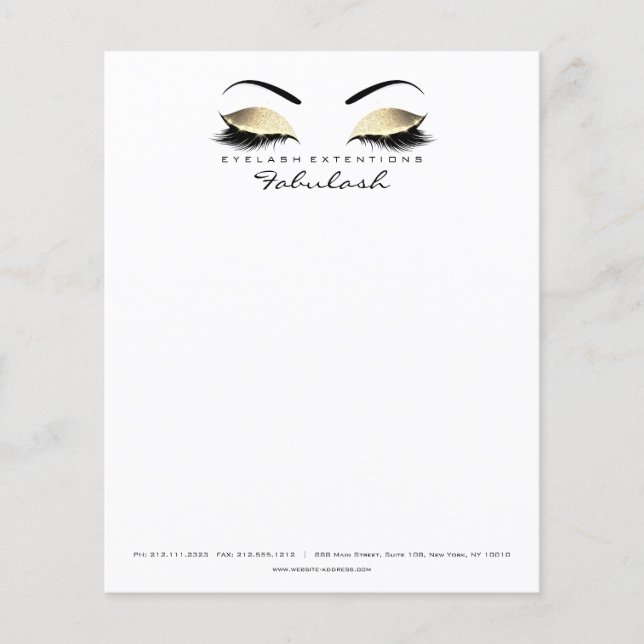 Beauty Studio Lashes Makeup Stylist Letter Head Flyer (Front)