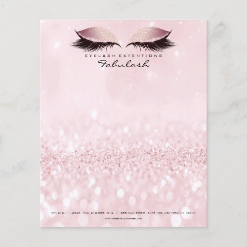 Beauty Studio Lashes Makeup Stylist Pastel Pink Flyer