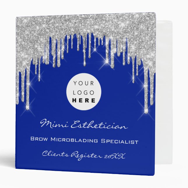 Beauty Studio Makeup Artist Event  Logo Navy 3 Ring Binder (Front/Inside)