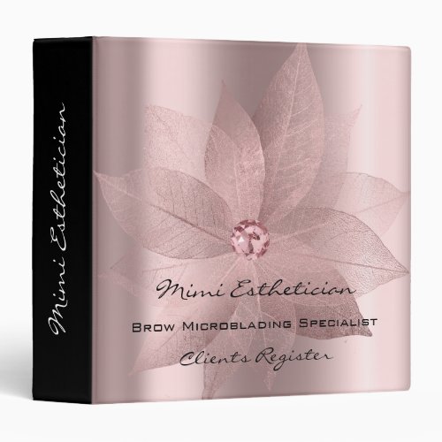 Beauty Studio Makeup Artist Event Planner Floral 3 Ring Binder