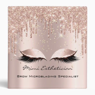 Beauty Studio Makeup Artist Event Planner Glitter 3 Ring Binder