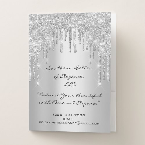 Beauty Studio Makeup Artist Event Planner Silver Pocket Folder