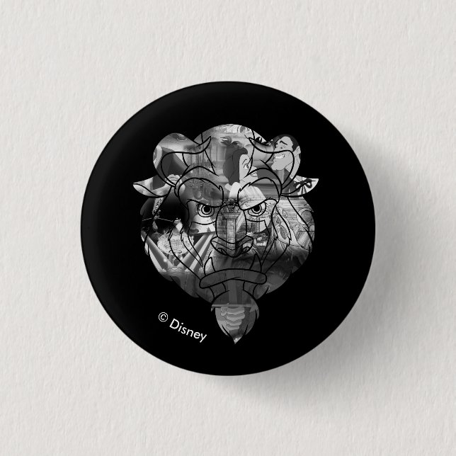 Beauty & The Beast | B&W Collage Button (Front)