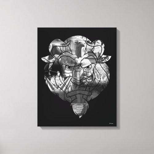 Beauty  The Beast  BW Collage Canvas Print