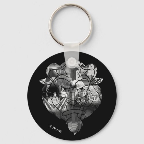 Beauty  The Beast  BW Collage Keychain