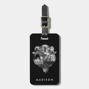Beauty & The Beast   B&W Collage Luggage Tag