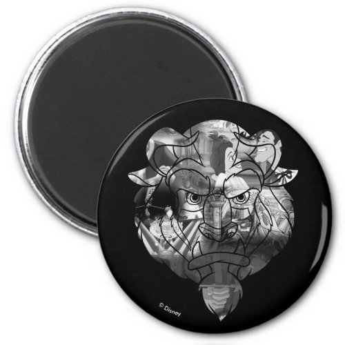 Beauty  The Beast  BW Collage Magnet