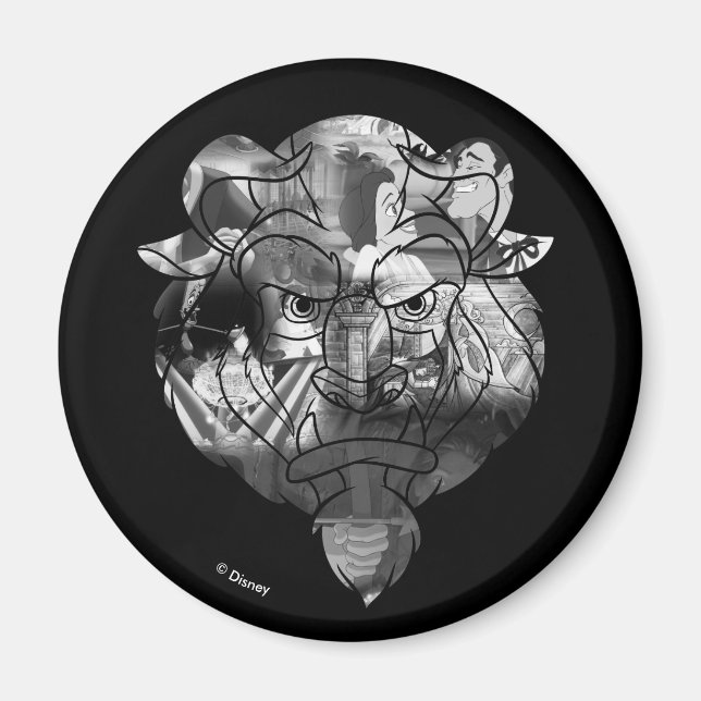 Beauty & The Beast | B&W Collage Magnet (Front)