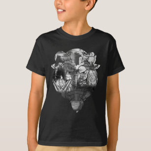 Beauty & The Beast   B&W Collage T-Shirt