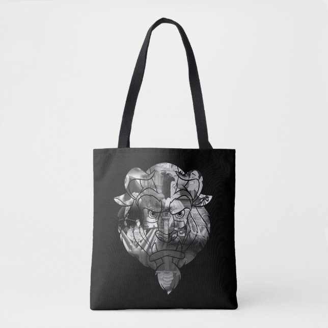 Beauty & The Beast | B&W Collage Tote Bag (Front)