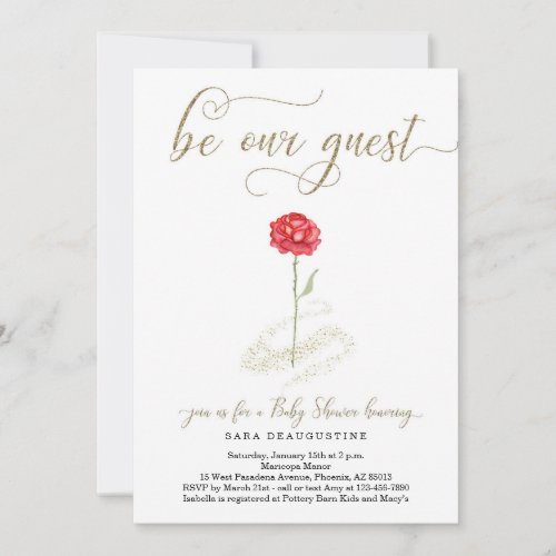 Beauty  the Beast Baby Shower Invitation