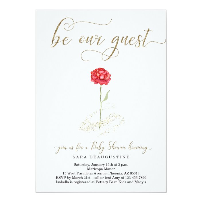 beauty and the beast baby shower invitations