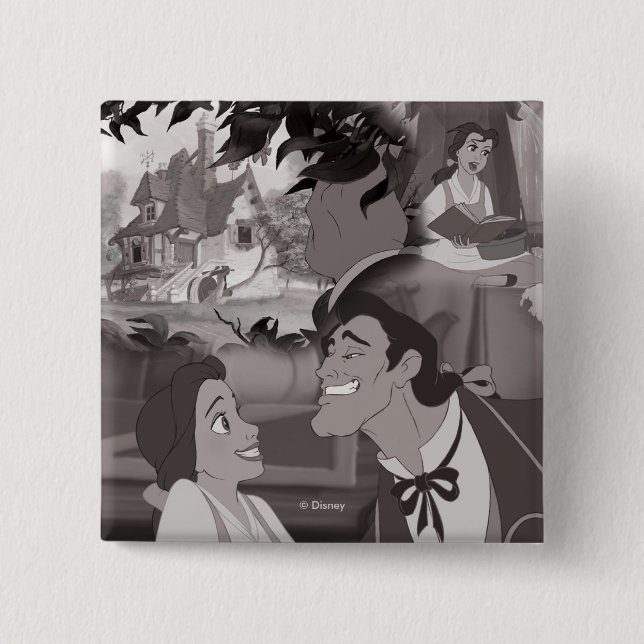 Beauty & The Beast | Belle & Gaston Pinback Button (Front)