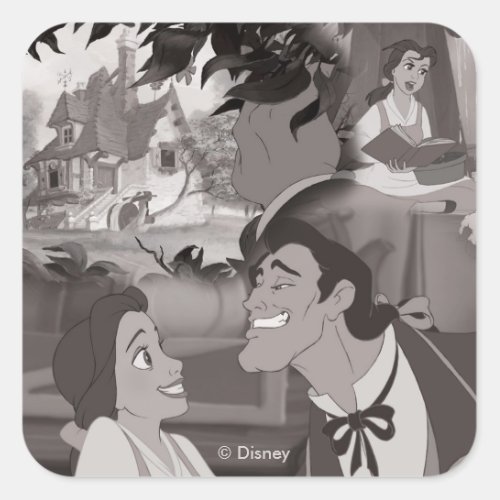 Beauty  The Beast  Belle  Gaston Square Sticker