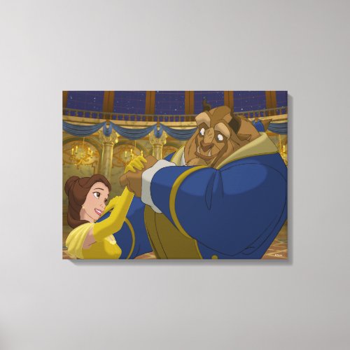 Beauty  The Beast  Belle  The Beast Dancing Canvas Print