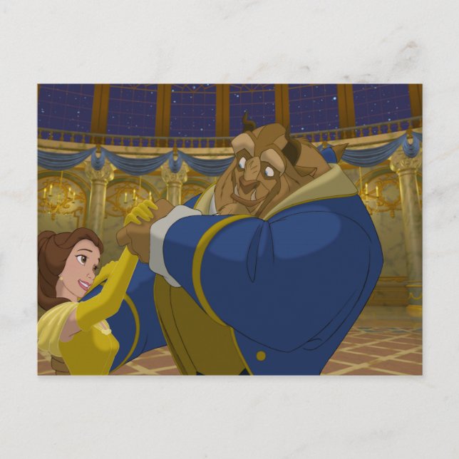 Beauty & The Beast | Belle & The Beast Dancing Postcard (Front)