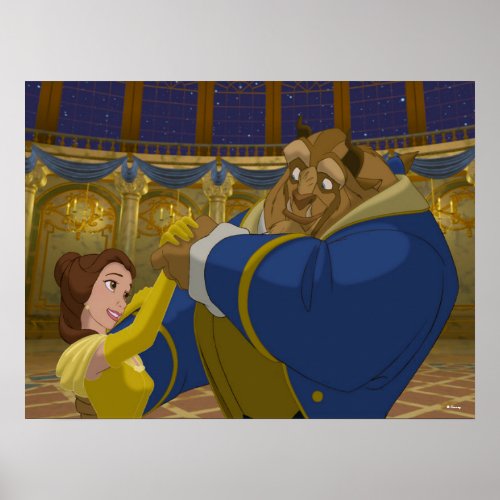 Beauty  The Beast  Belle  The Beast Dancing Poster