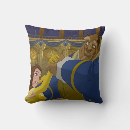 Beauty  The Beast  Belle  The Beast Dancing Throw Pillow