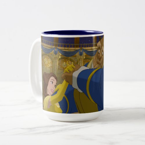 Beauty  The Beast  Belle  The Beast Dancing Two_Tone Coffee Mug