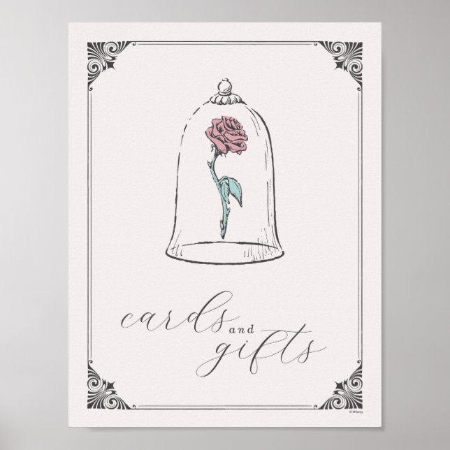 Beauty & the Beast Bridal Shower Cards & Gifts Poster (Front)