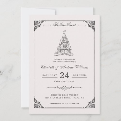 Beauty  the Beast Castle Wedding Anniversary Invitation